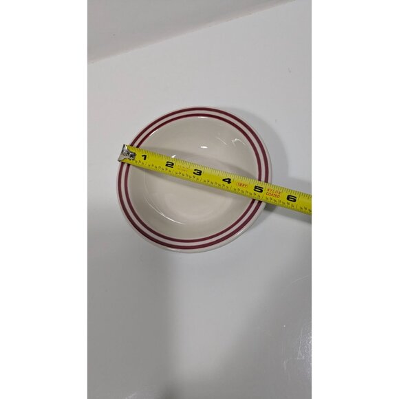 Syracuse China White Red Double Band Rimmed Bowl - Picture 5 of 7